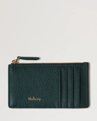 Continental lång kortplånbok med dragkedja, Mulberry Green, liten klassisk struktur