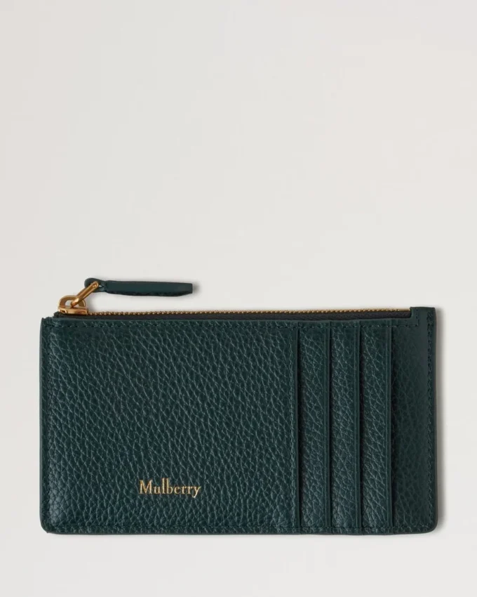 Continental lång kortplånbok med dragkedja, Mulberry Green, liten klassisk struktur