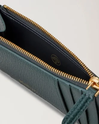 Continental lång kortplånbok med dragkedja, Mulberry Green, liten klassisk struktur