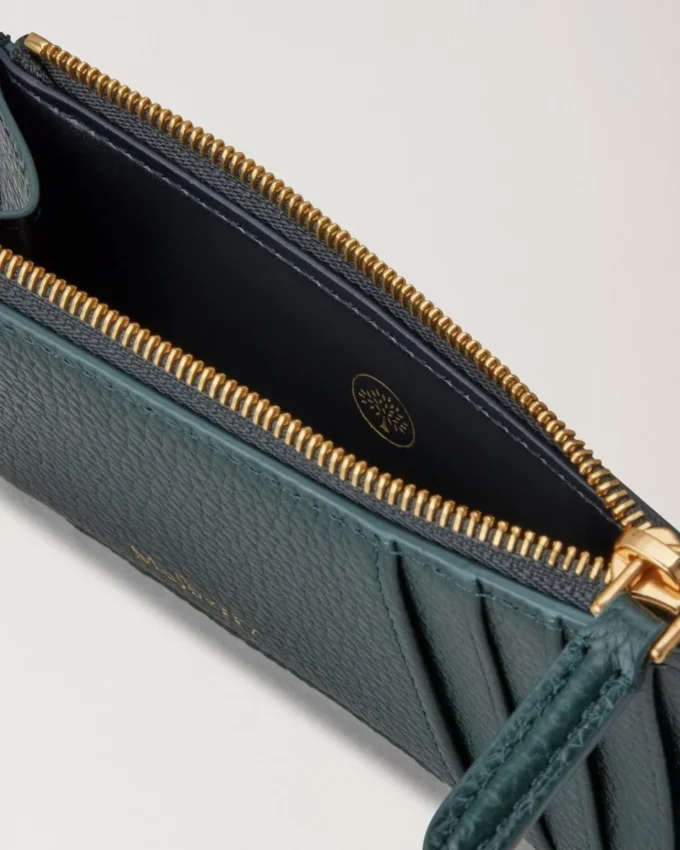 Continental lång kortplånbok med dragkedja, Mulberry Green, liten klassisk struktur