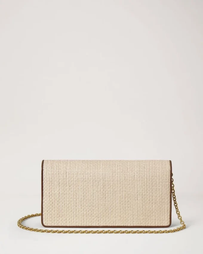 Darley Clutch Ecru & Bright Oak Raffia & läderkant Darley Clutch Ecru & Bright Oak Raffia & läderkant