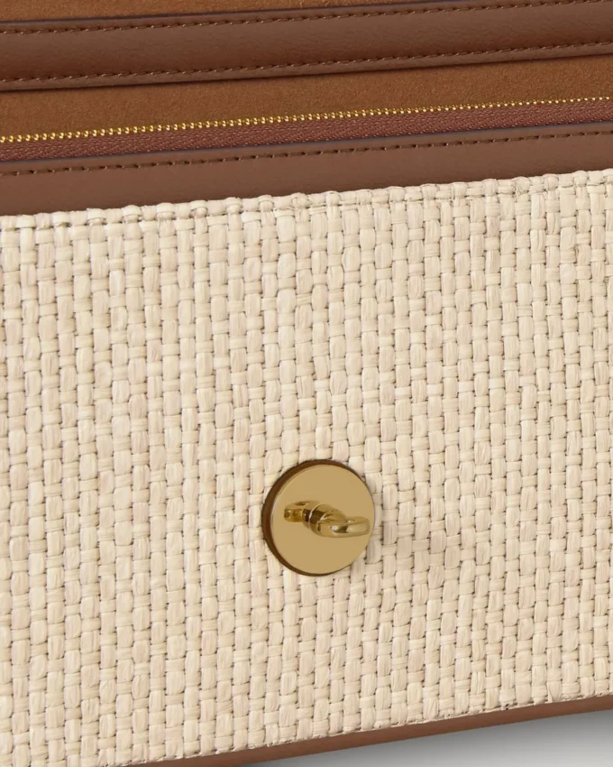 Darley Clutch Ecru & Bright Oak Raffia & läderkant Darley Clutch Ecru & Bright Oak Raffia & läderkant