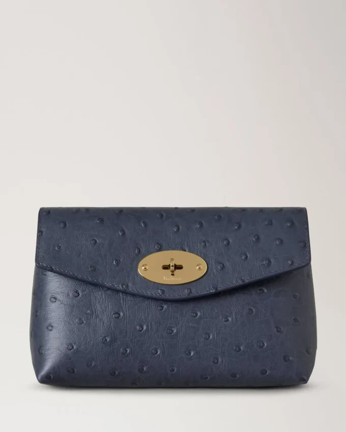 Darley kosmetisk påse Stormy Blue Ostrich för kvinnor
