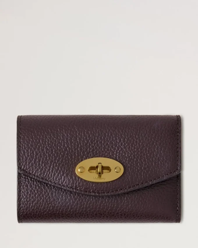 Darley vikbar plånbok med flera kortfack Ebony Small Classic Grain
