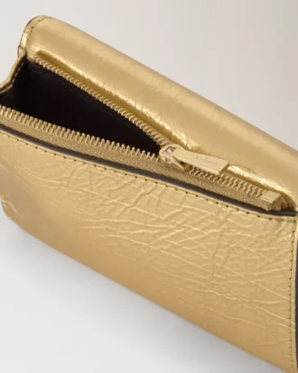 Darley vikbar plånbok med flera kortfack Somerset Gold Grainy Metallic