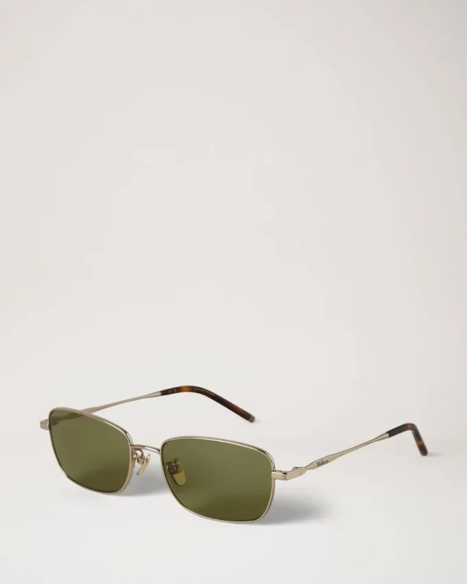 Ellis solglasögon i Mulberry Green metall och bioacetat