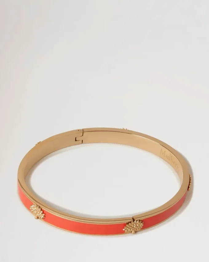Emaljarmband med Mulberry-träd Korallorange Blandat material