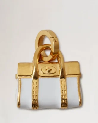 Emaljerad Bayswater-berlock i vitt och guld, blandade material Emaljerad Bayswater-berlock i vitt och guld, blandade material