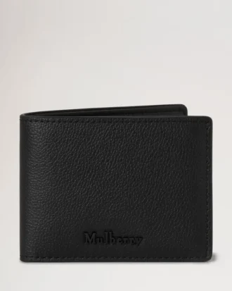Farringdon Compact Bifold Wallet Svart Small Pebble Grain