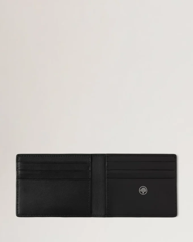 Farringdon Compact Bifold Wallet Svart Small Pebble Grain