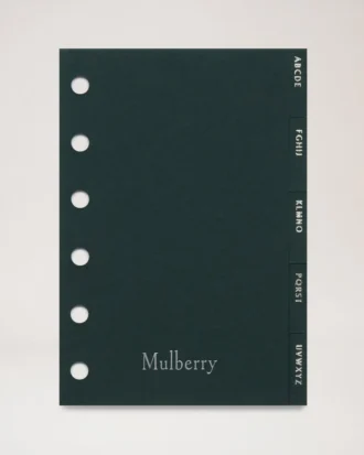 Fickbok Kontaktkort Separatorer Mulberry Green papper