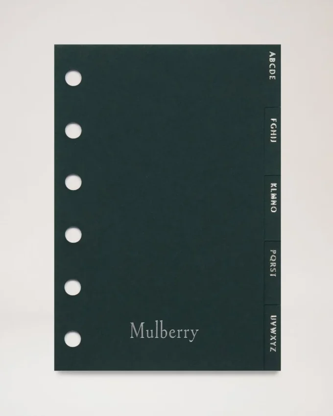 Fickbok Kontaktkort Separatorer Mulberry Green papper