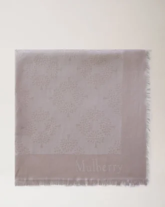 Fyrkantig rosenvatten-scarf i bomulls- och silkesblandning med Mulberry