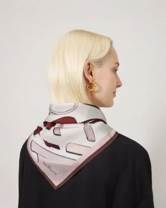 Fyrkantig scarf – Bayswater Workshop Blossom Pink Silk Twill