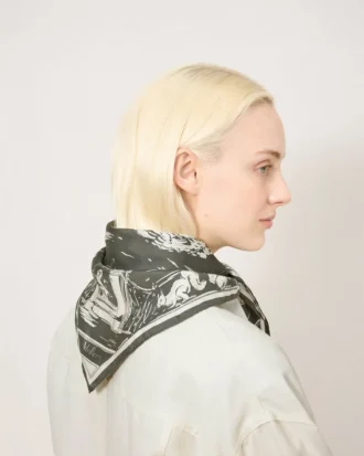Fyrkantig scarf – British Park Juniper Green Silk Twill