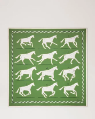 Fyrkantig scarf – Chalk Horse Fern silketwill för kvinnor