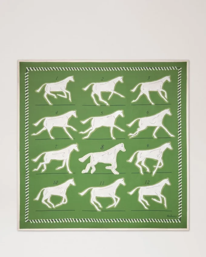 Fyrkantig scarf – Chalk Horse Fern silketwill för kvinnor Fyrkantig scarf – Chalk Horse Fern silketwill för kvinnor