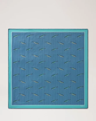 Fyrkantig scarf – Fishing Lure Marina Blue Silk Twill Fyrkantig scarf – Fishing Lure Marina Blue Silk Twill