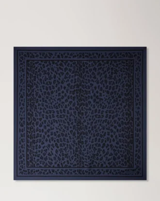 Fyrkantig scarf – Leopard Night Sky Silk Twill för kvinnor