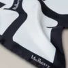Fyrkantig scarf – Mulberry-bokstäver i äggskal och svart silkstwill
