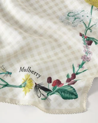Fyrkantig scarf – Riverside Floral Eggshell Silk Twill