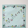 Fyrkantig scarf – Riverside Floral Marina Blue Silk Twill Fyrkantig scarf – Riverside Floral Marina Blue Silk Twill