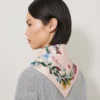 Fyrkantig scarf – vildblommig rosa silkestwill