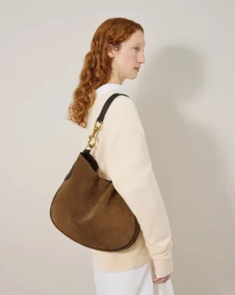 Hackney axelväska Vintage Oak Suede för kvinnor Hackney axelväska Vintage Oak Suede för kvinnor