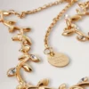 Halsband med blad från Mulberry i guld och blandade material för kvinnor Halsband med blad från Mulberry i guld och blandade material för kvinnor