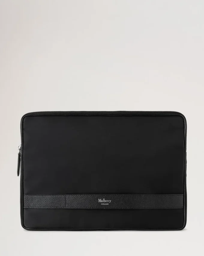 Heritage Nylon Laptop Sleeve Svart nylon & liten klassisk struktur