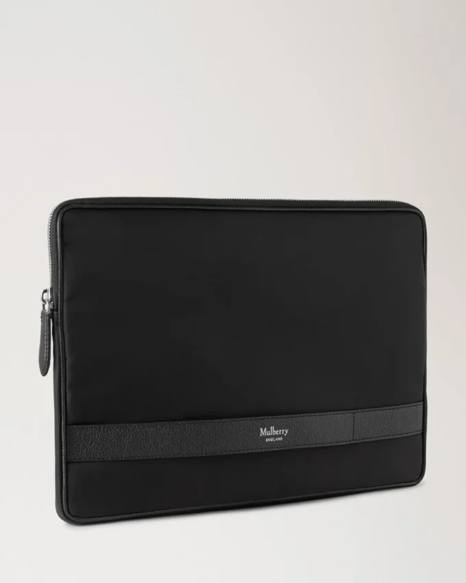 Heritage Nylon Laptop Sleeve Svart nylon & liten klassisk struktur