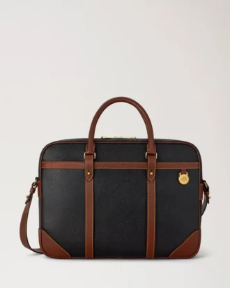 Heritage-portfölj Svart & konjak Biobaserad Scotchgrain