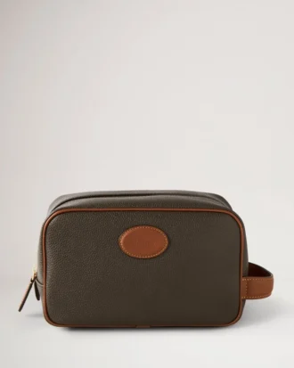 Heritage-tvättväska Mole & Cognac-tryckt Bioveg Scotchgrain & Flat Calf