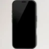 Iphone 16-fodral Svart Litet Klassiskt kornat Läder för kvinnor Iphone 16-fodral Svart Litet Klassiskt kornat Läder för kvinnor