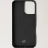 Iphone 16-fodral Svart Litet Klassiskt kornat Läder för kvinnor Iphone 16-fodral Svart Litet Klassiskt kornat Läder för kvinnor