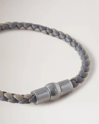 Iris-armband i kolgrått och mörkgrått med Heavy Grain-struktur Iris-armband i kolgrått och mörkgrått med Heavy Grain-struktur