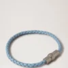 Iris-armband Poplinblått Heavy Grain läder och rostfritt stål Iris-armband Poplinblått Heavy Grain läder och rostfritt stål