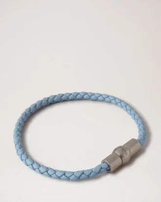 Iris-armband Poplinblått Heavy Grain läder och rostfritt stål Iris-armband Poplinblått Heavy Grain läder och rostfritt stål