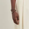 Iris dubbelarmband mörkgrönt Heavy Grain-mönster & rostfritt stål Iris dubbelarmband mörkgrönt Heavy Grain-mönster & rostfritt stål