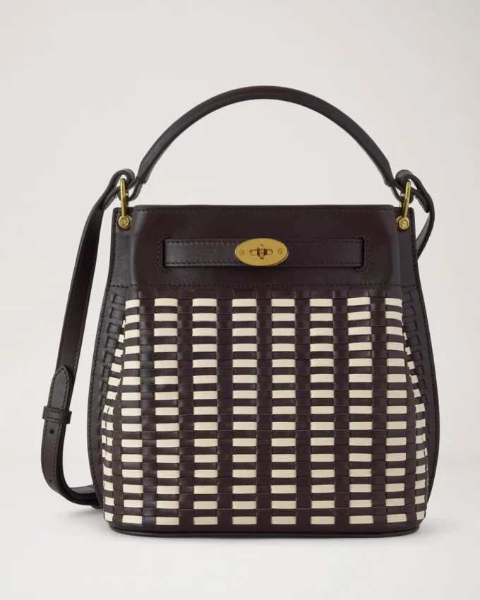 Islington Bucket Ebony & Eggshell Woven Leather Islington Bucket Ebony & Eggshell Woven Leather