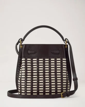 Islington Bucket Ebony & Eggshell Woven Leather