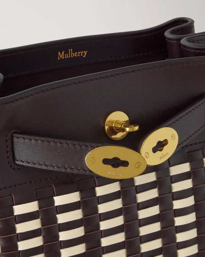 Islington Bucket Ebony & Eggshell Woven Leather Islington Bucket Ebony & Eggshell Woven Leather