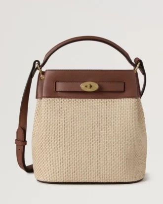 Islington Bucket Ek & Naturlig Raffia & Läder