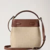 Islington Bucket Ek & Naturlig Raffia & Läder