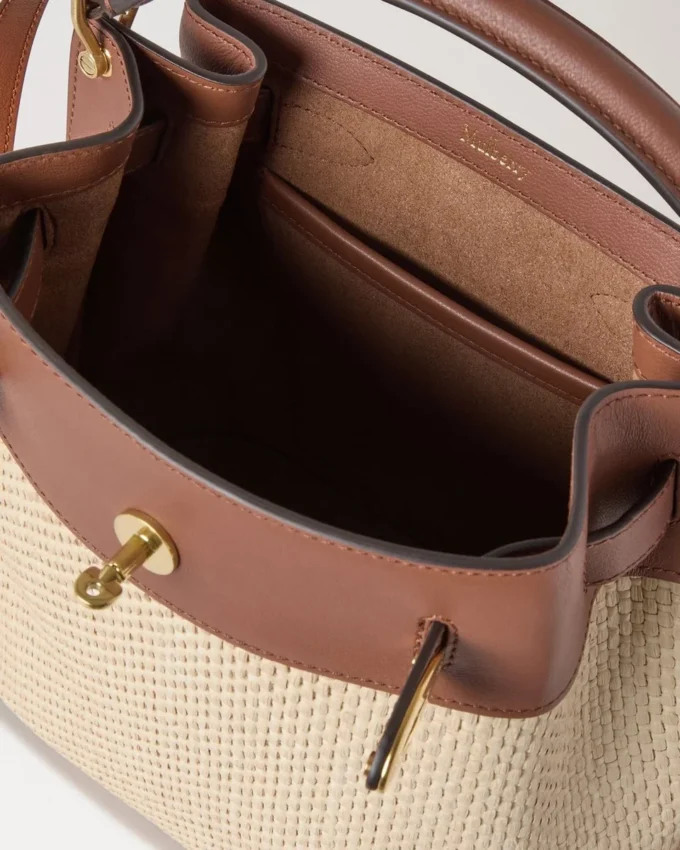 Islington Bucket Ek & Naturlig Raffia & Läder