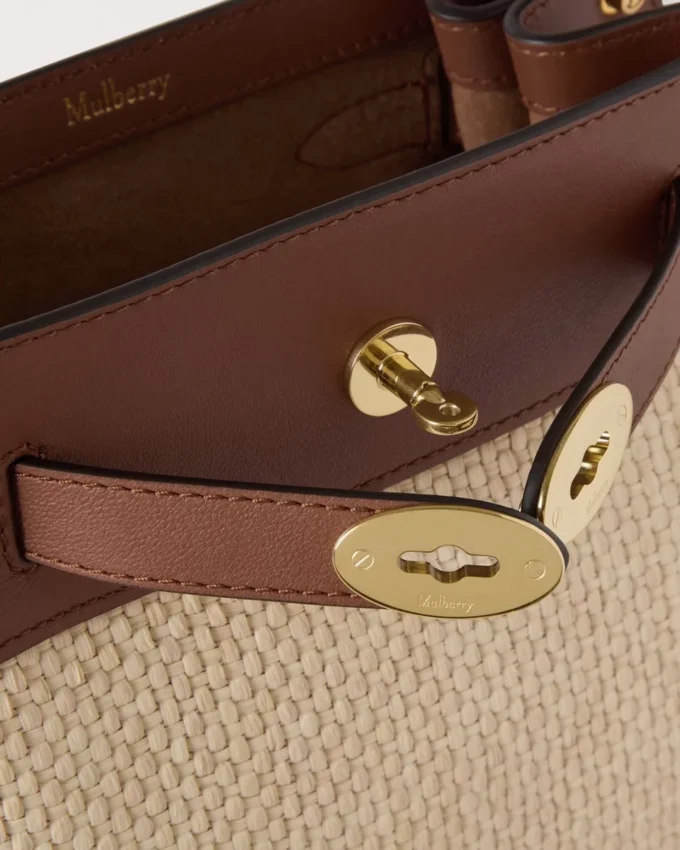 Islington Bucket Ek & Naturlig Raffia & Läder