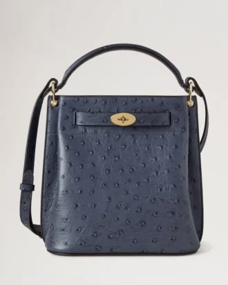 Islington Bucket Stormy Blue Ostrich Top Handle Väskor