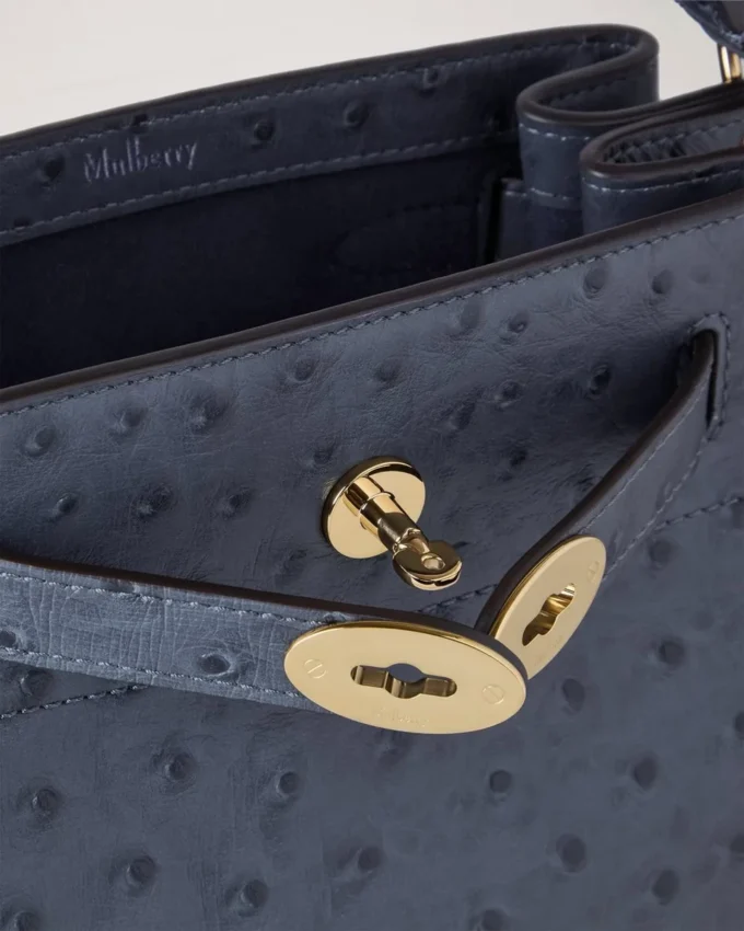 Islington Bucket Stormy Blue Ostrich Top Handle Väskor