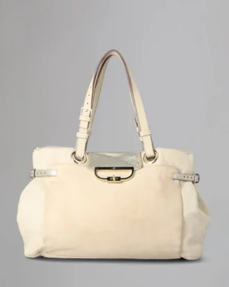 Jenah Tote Begagnad Beige Mix Material Begagnade väskor