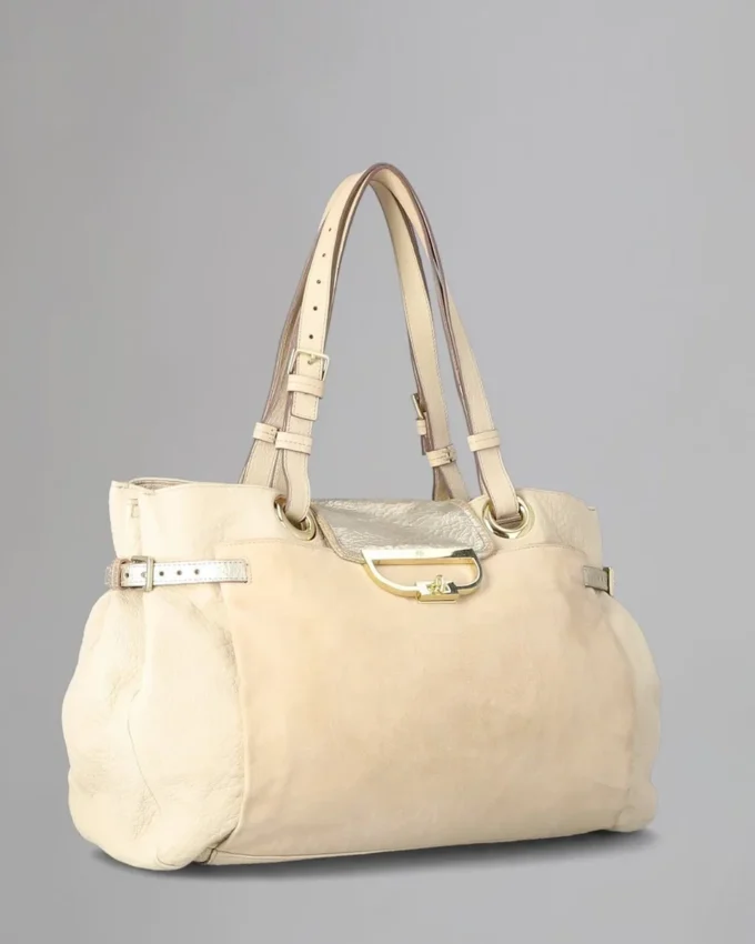 Jenah Tote Begagnad Beige Mix Material Begagnade väskor